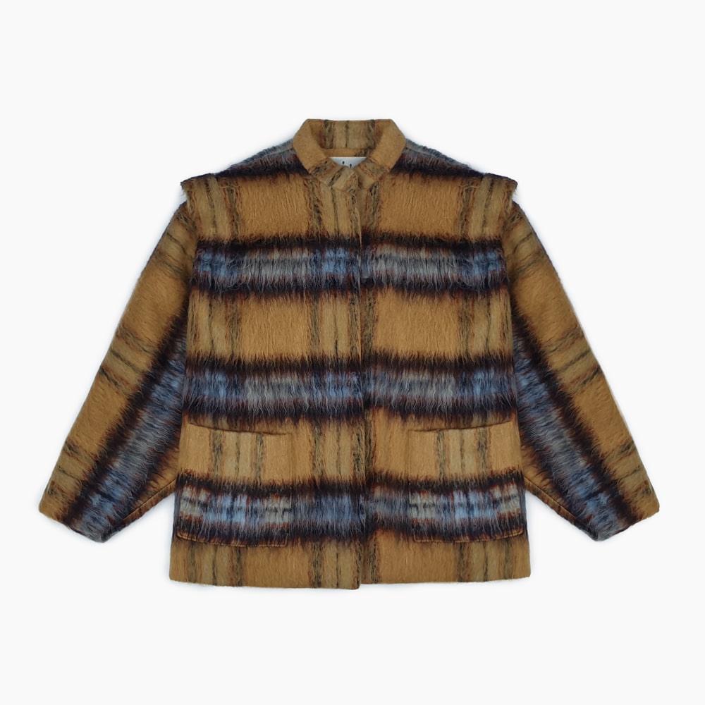 Wool-blend Checked Coat